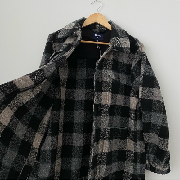 *SOLD* Hatley Hayden Overcoat Shacket, Grey Classic Plaid Check - Picture 4 of 10